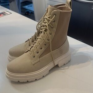 Stylish Tan Lace-Up Boots for Women
